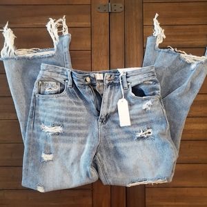 Petra distressed cropped flare jeans size 5/26